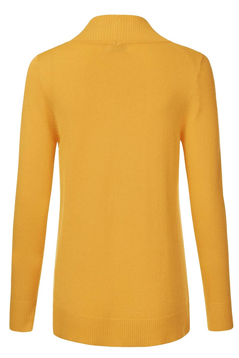 AWOCAL313_Open Front Long Sleeve Pockets Sweater Cardigan