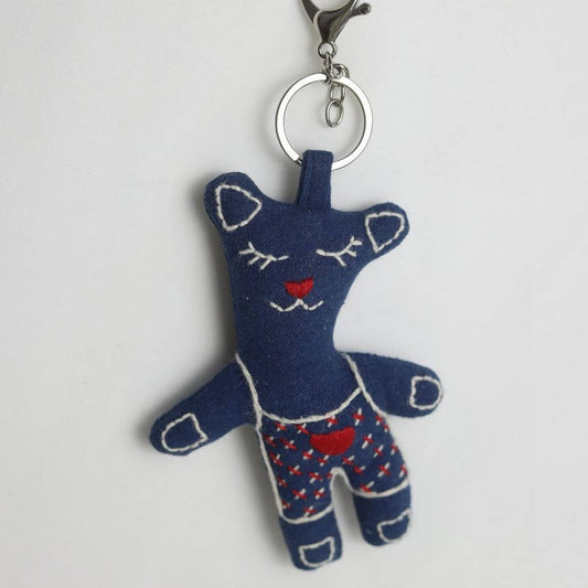 Handcrafted Crooked Bear Doll with Indigo Dye