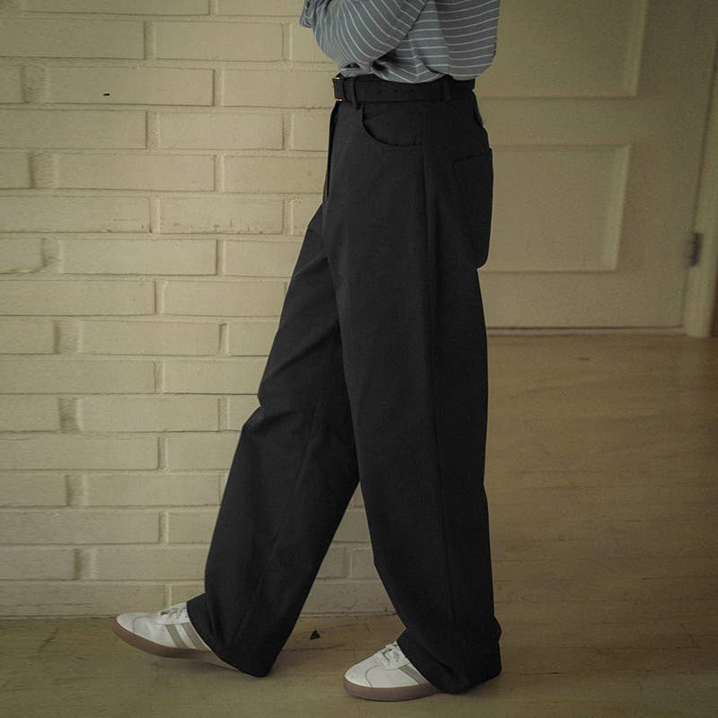 Elegant pure cotton straight-leg pants