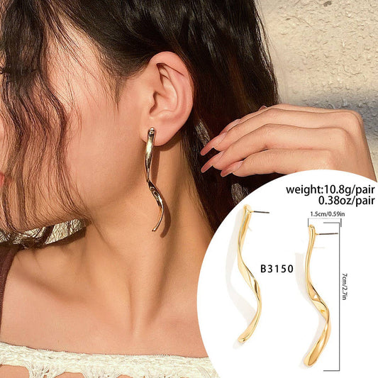 NICHE VERSATILE TEMPERAMENT ASYMMETRICAL EARRINGS_CWAJE1913