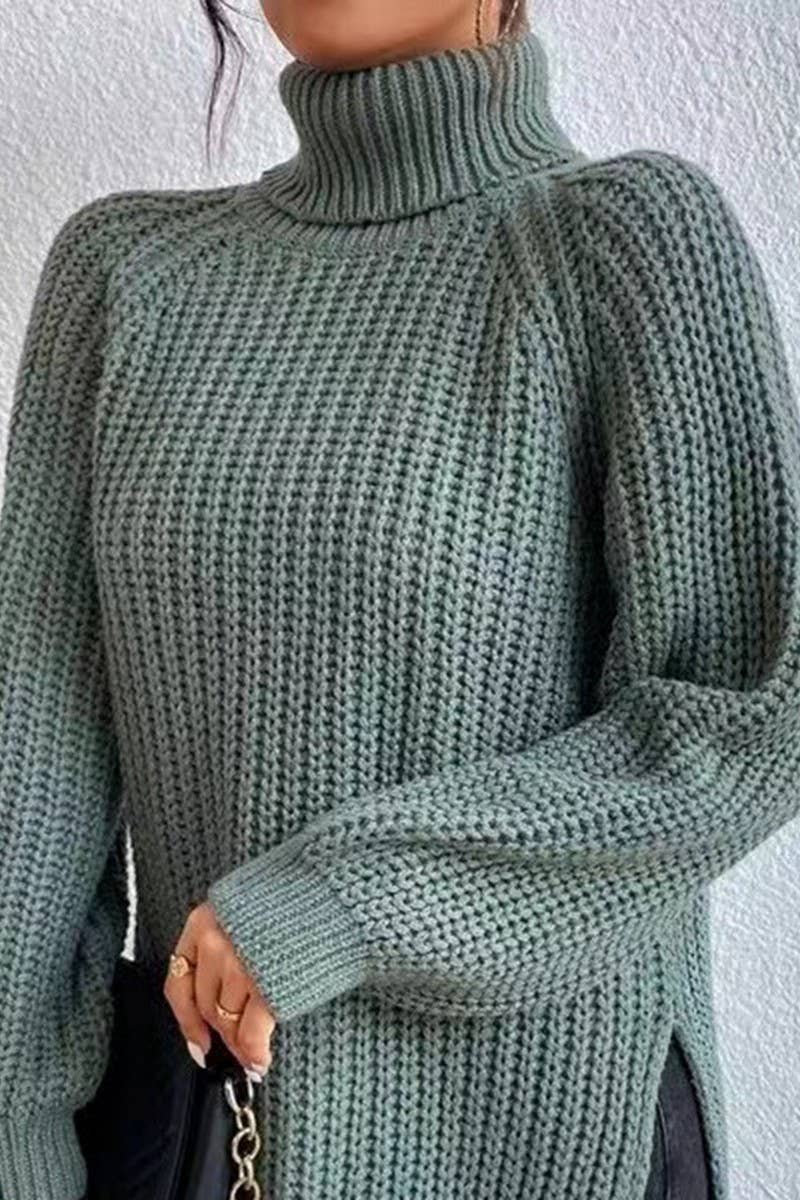 CWOSWL07649_HIGH-NECK MID-LENGTH RAGLAN SLEEVE SWEATER