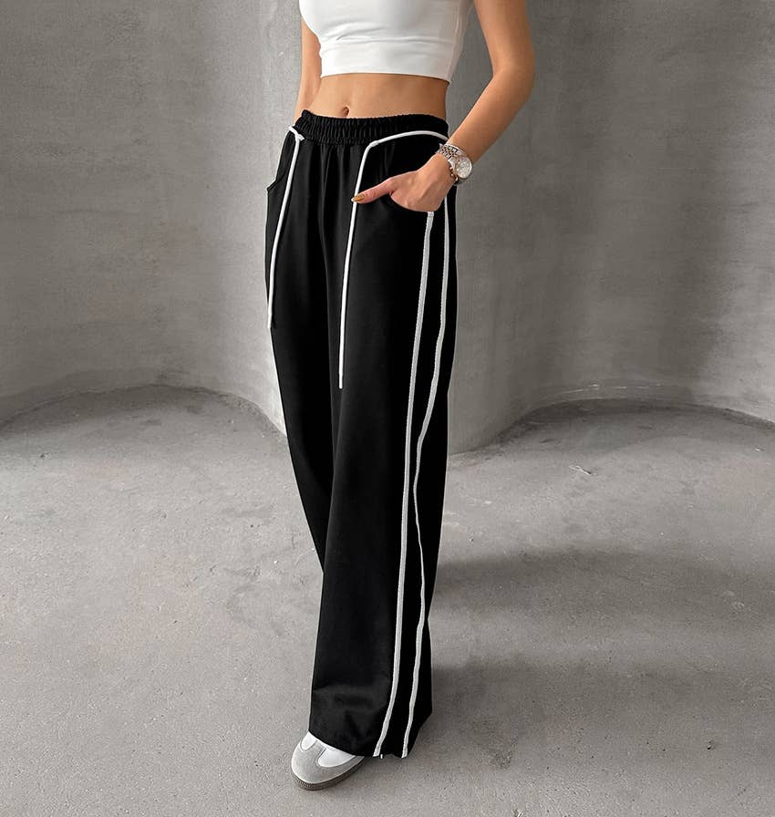 Drawstring colorblock joggers with street vibe