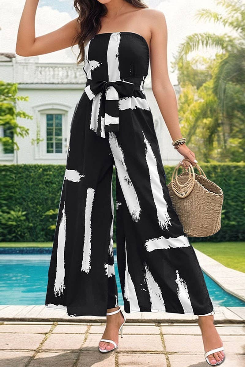 CWSJS0638_PRINTED TUBE TOP WIDE LEG JUMPSUIT