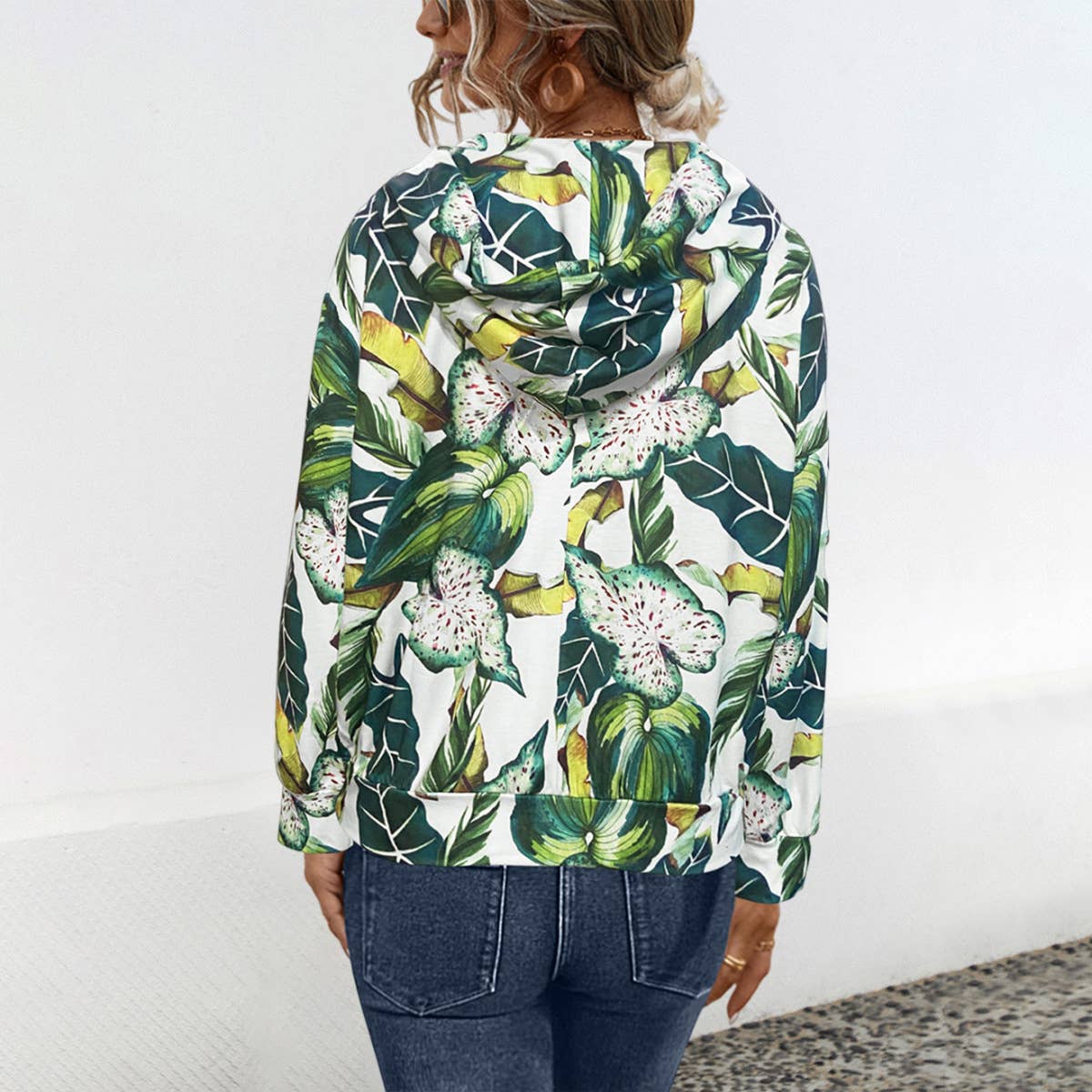 CASUAL PRINTED HOODED POCKET HOODIE