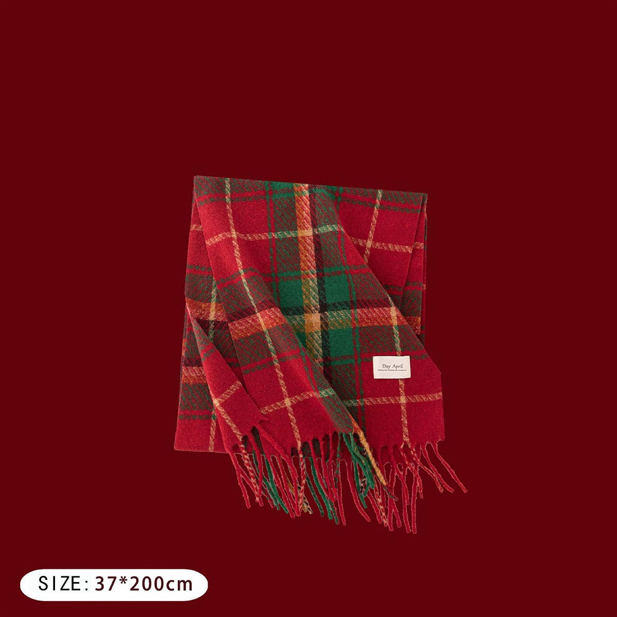 CWASC2723_CHRISTMAS PLAID ATMOSPHERE WARM SCARF