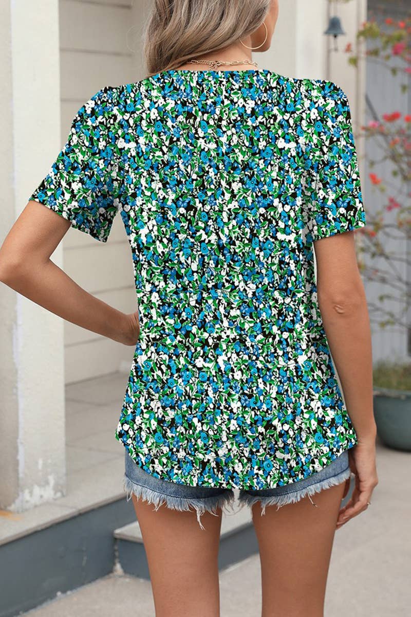 CWTTS1338_SUMMER ROUND NECK LOOSE PRINTED T-SHIRT