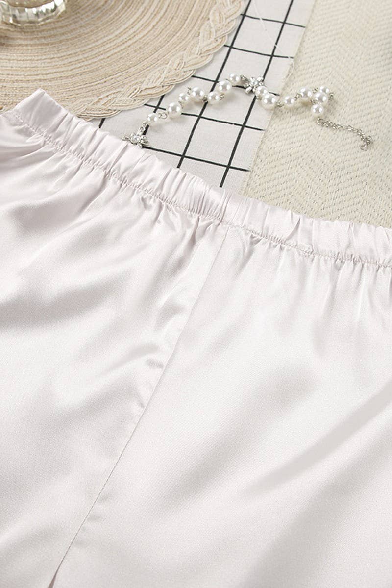 CWSPJ0098_SOLID COLOR LONG SLEEVE SHIRT PANTS PAJAMAS SET