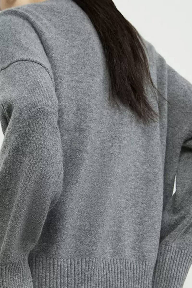 CWOSWL6383_SOLID COLOR CREW NECK KNITTED PULLOVER SWEATER