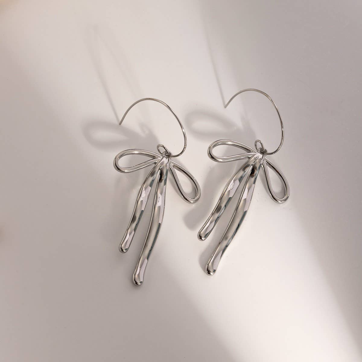 FASHION 18K GOLD STAINLESS STEEL BOW EARRINGS_CWASC1682