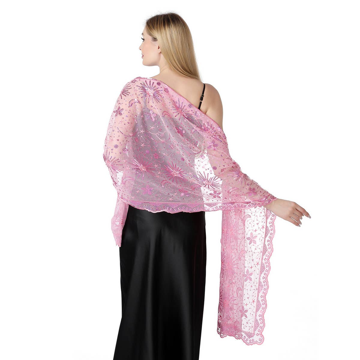 STARS AND MOON EMBROIDERED SHAWL_CWASC1079
