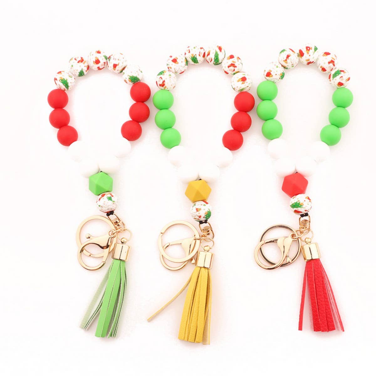 Personalized Christmas Gift Silicone Bead Keychain_CWMM7008