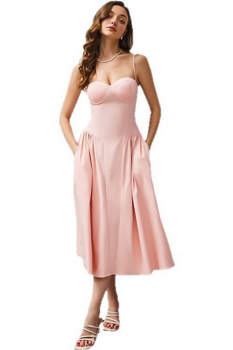 CWDMD01087_SOLID COLOR SPAGHETTI STRAP MAXI DRESS