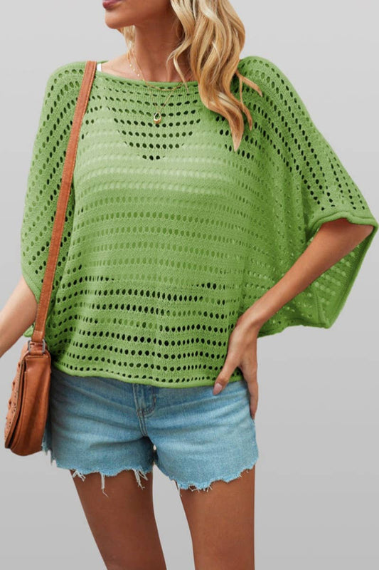 CWTBLS0746_CREW-NECK BAT-SLEEVE CUTOUT KNIT TOP