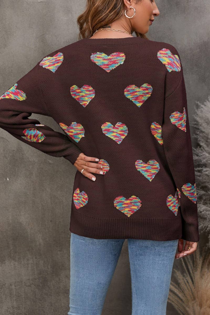 CWOSWL5187_KNITTED COLOR JACQUARD LOVE LONG-SLEEVED SWEATER