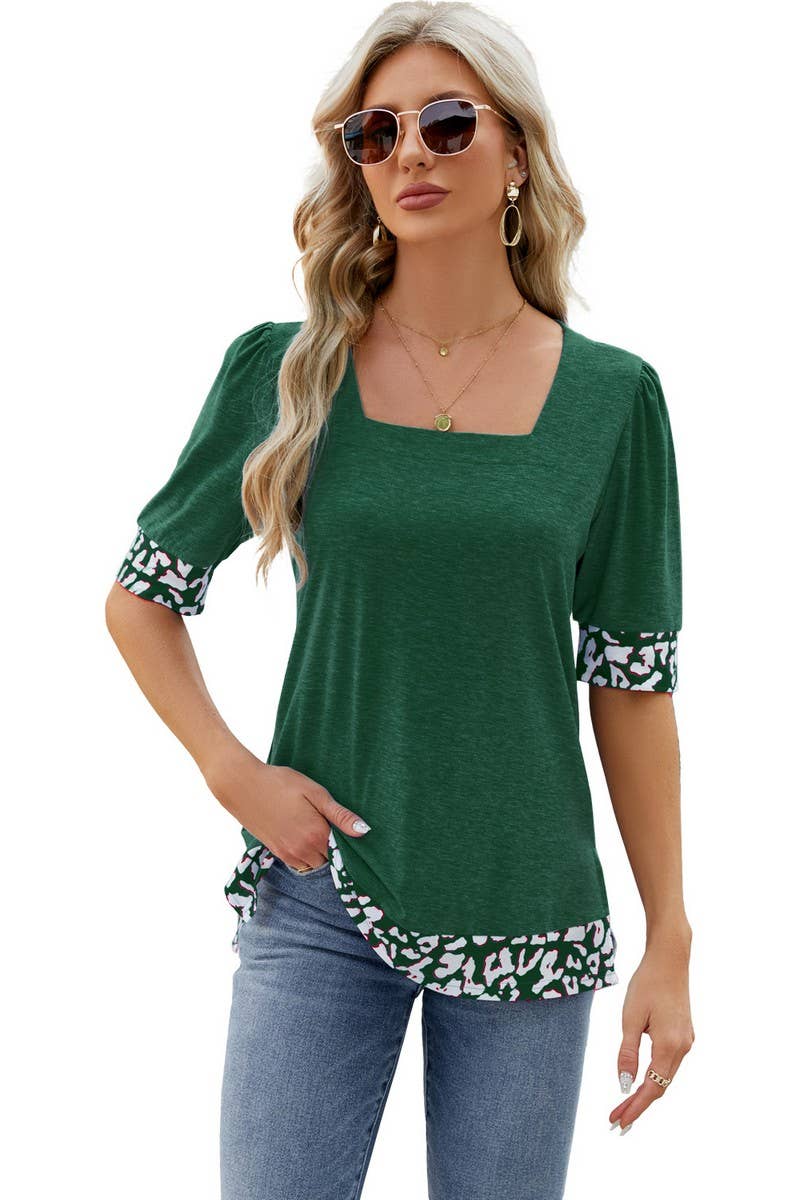 CWTTS0762_Sweetheart Neck Shirt Sleeve Top