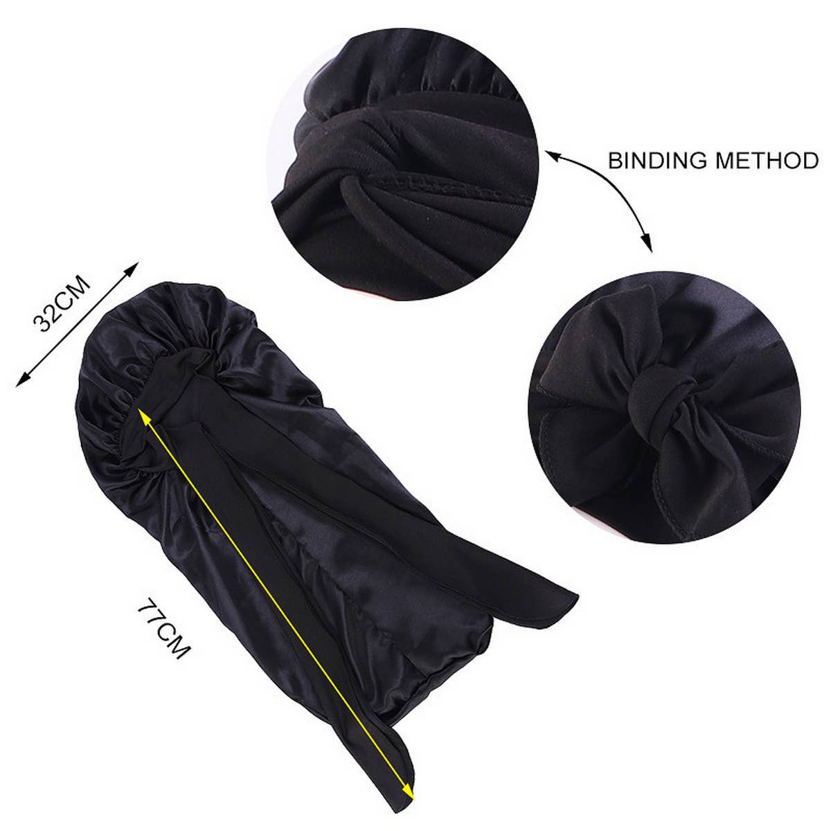 ADJUSTABLE STREAMER LONG NIGHTCAP_CWAH1484