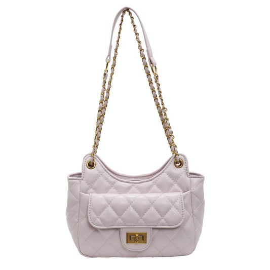 Diamond-shaped chain underarm bag