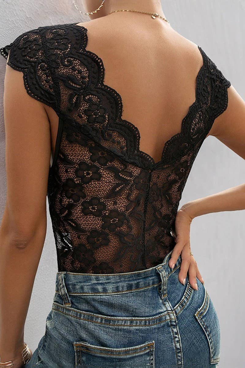 CWSBSSL0103_SUMMER TEMPERAMENT LACE SPLICING JUMPSUIT