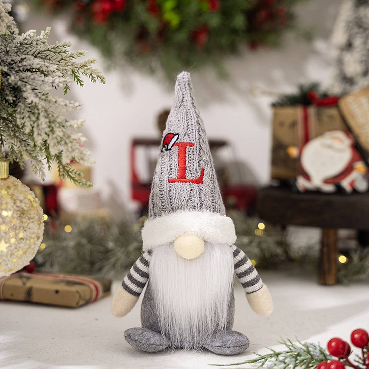 CWMM10338_CHRISTMAS KNITTED HAT GNOME RUDOLPH ORNAMENT