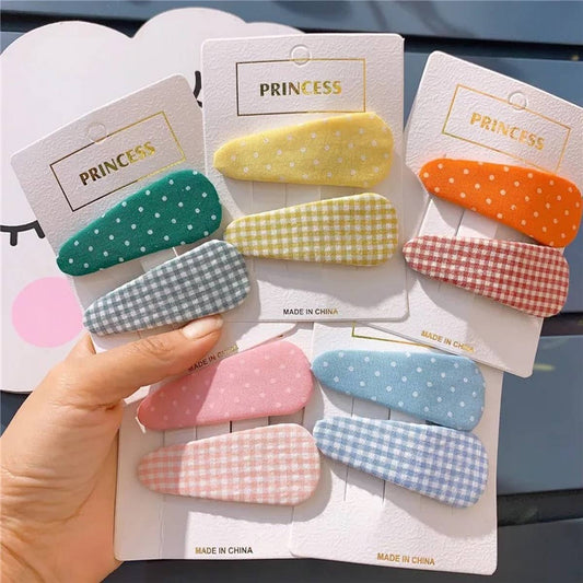 CHILDREN'S SOLID COLOR POLKA DOT PLAID HAIRPIN