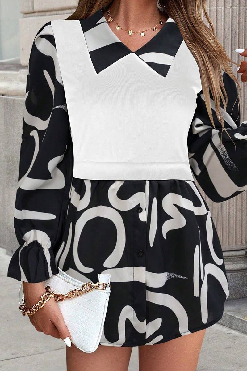 CWTBLL2765_LAPEL COMMUTER STITCHING LONG SLEEVE SHIRT