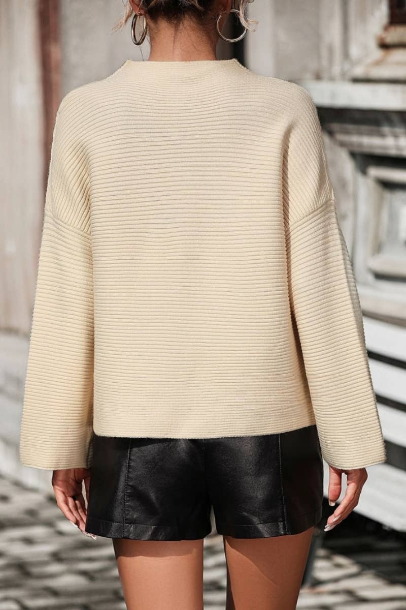 CWTSTL431_Oversized Long Sleeve Crew Neck Pullover Sweater