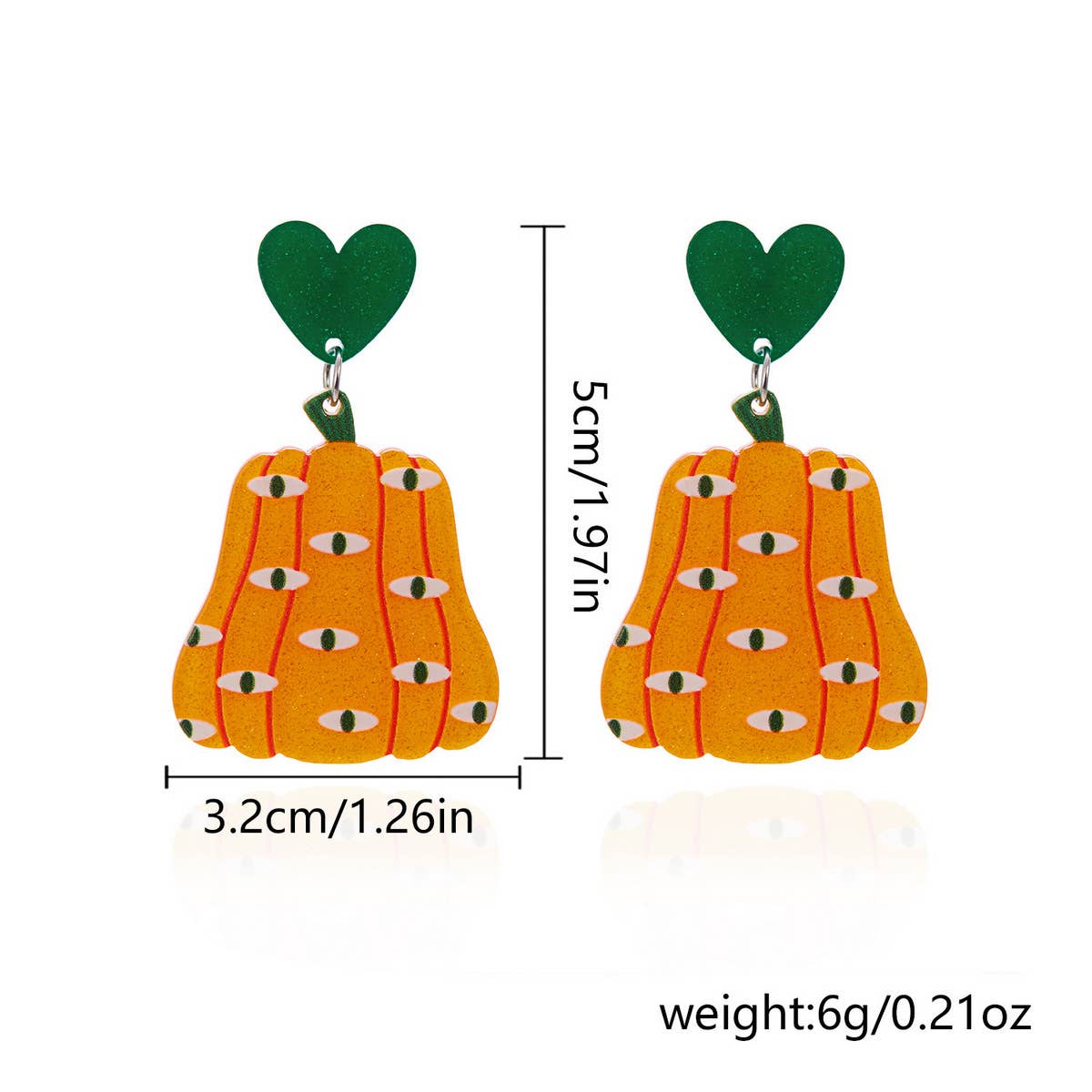 HALLOWEEN FUNNY PUMPKIN BAT LEAF EARRINGS