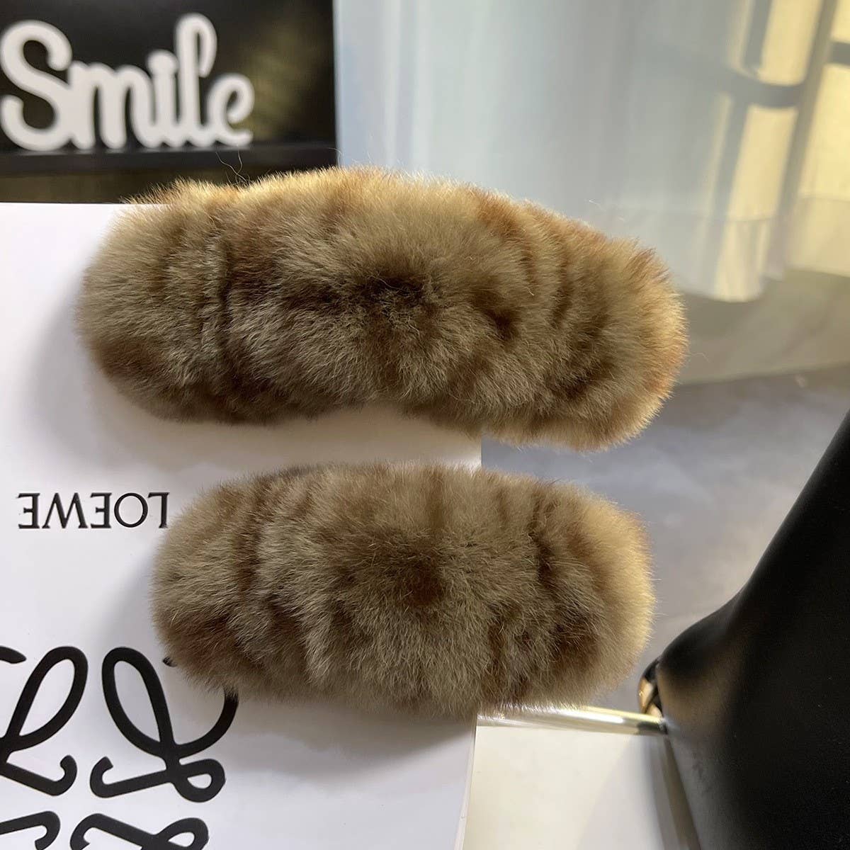Fuzzy Bunny Fur Hair Claw, Large Lazy Style Clip
