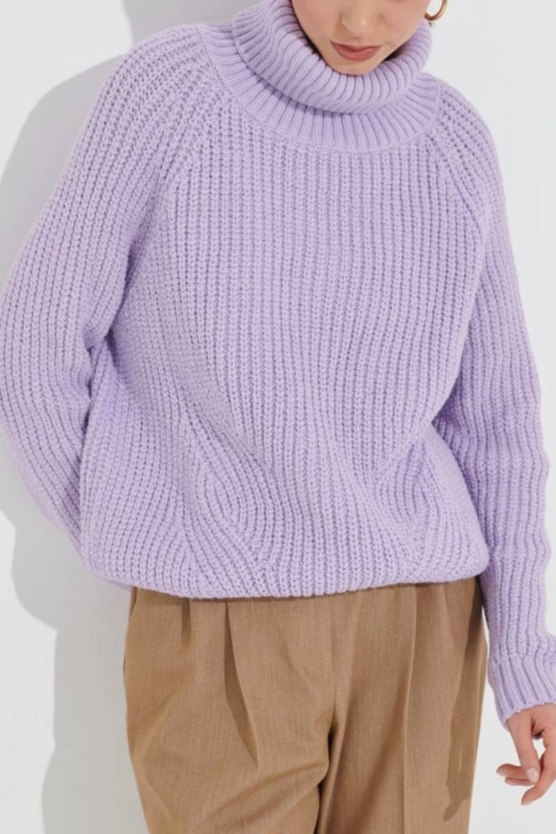 CWOSWL6642_KNIT SWEATER WITH THICK TURTLENECK LONG SLEEVES