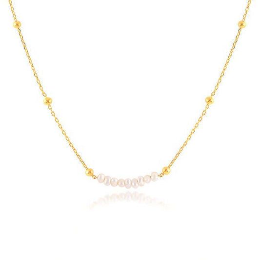 Fashionable simple electroplated pearl necklace