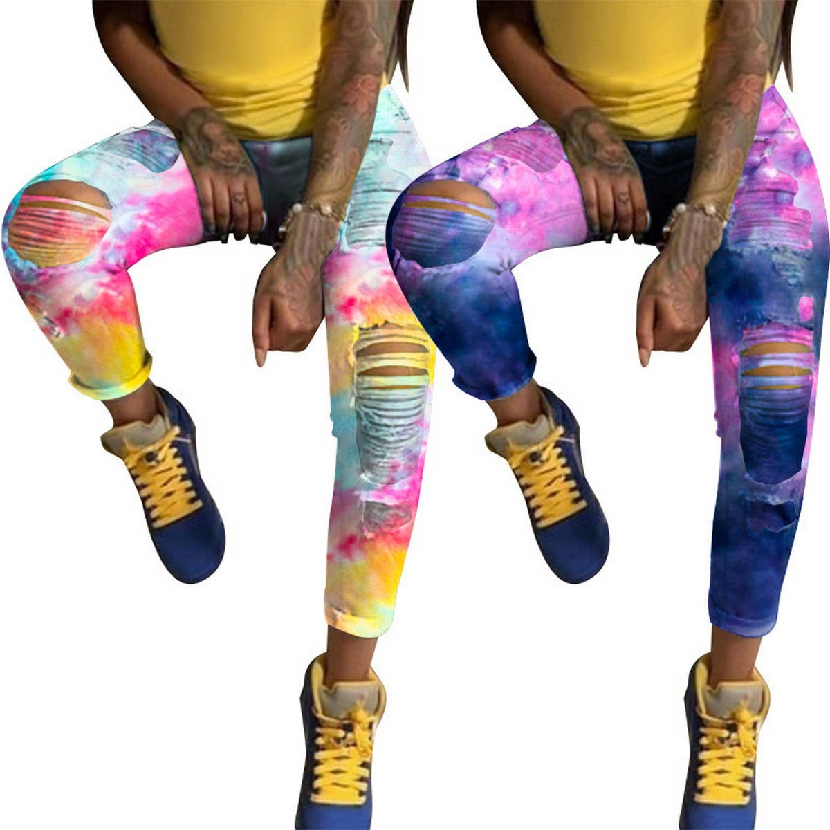 WOMENS CASUAL TIE DYED JEANS_CWJP0168