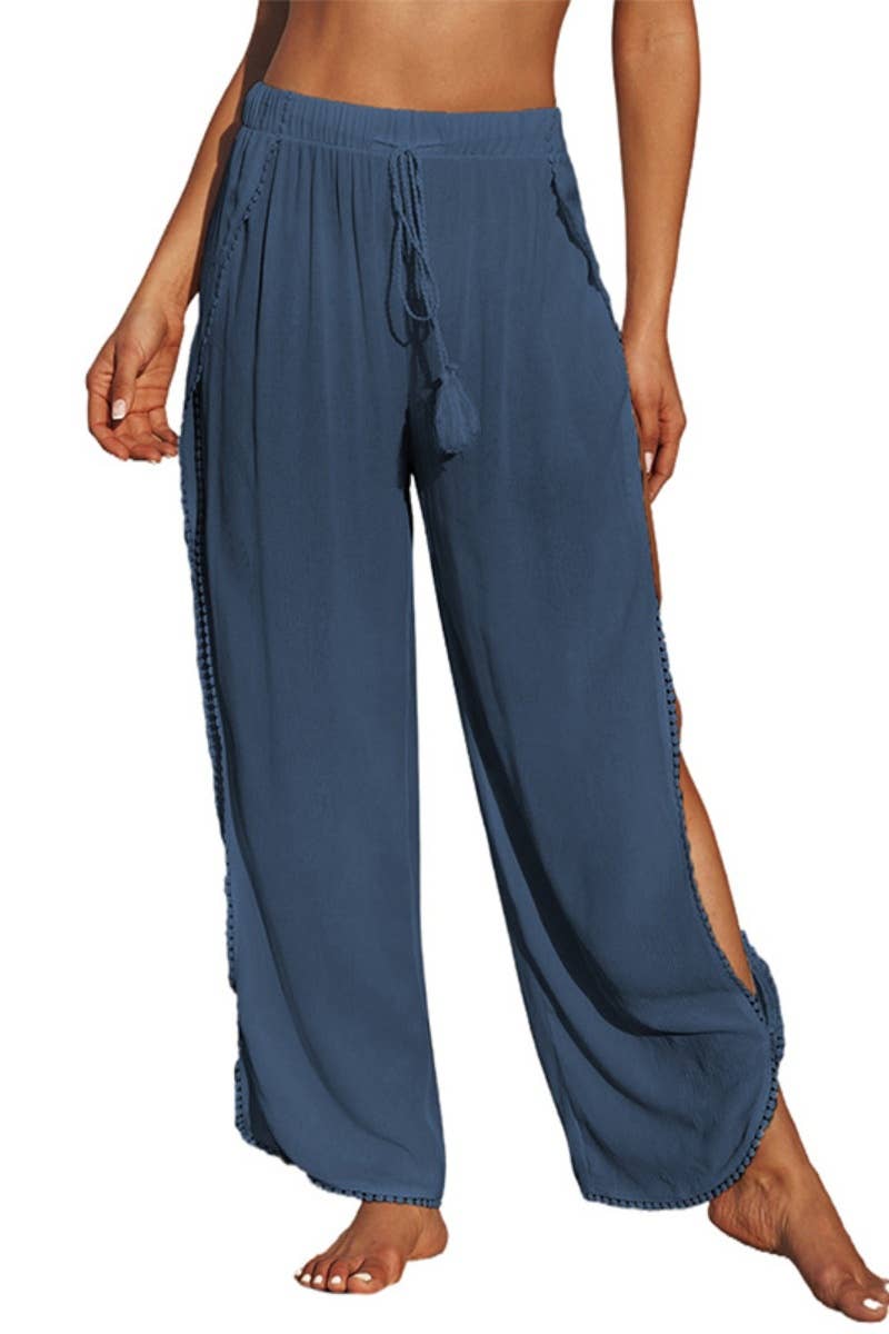 CWBMP0158_SUMMER CASUAL SPLIT HIGH-WAISTED PANTS