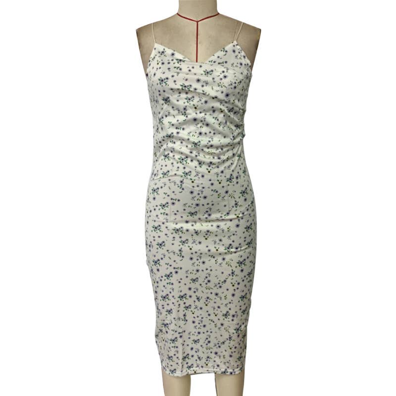 ELEGANT FRENCH SEXY PLEATED SLEEVELESS DRESS