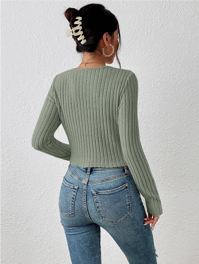 CASUAL TIGHT SOLID COLOR CREW NECK SWEATER
