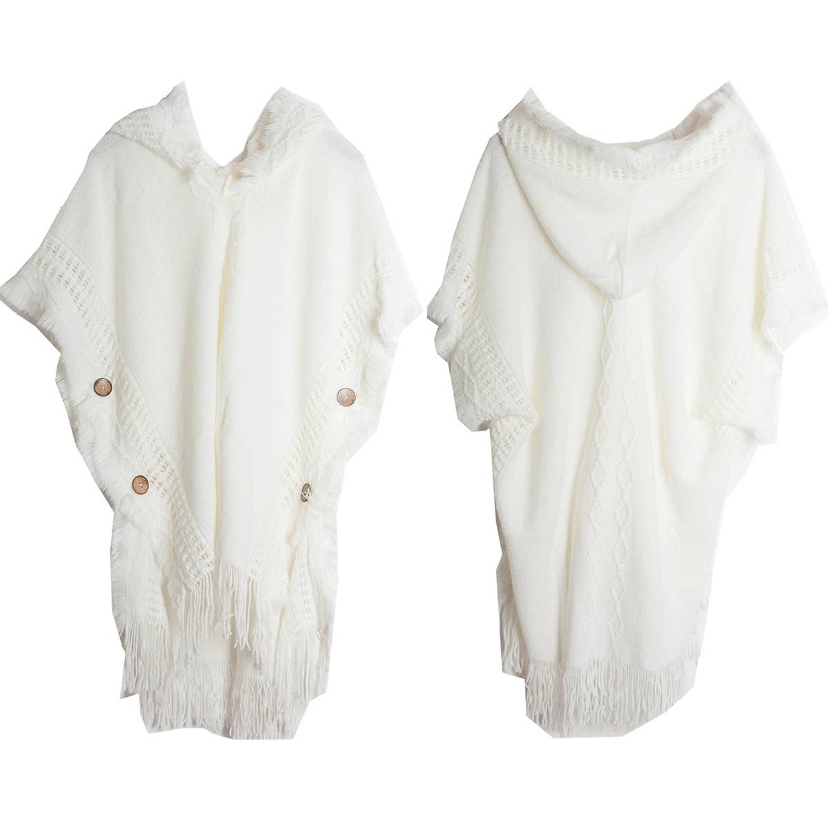 WOMEN PONCHO SWEATER COZY  CAPE WITH HOOD