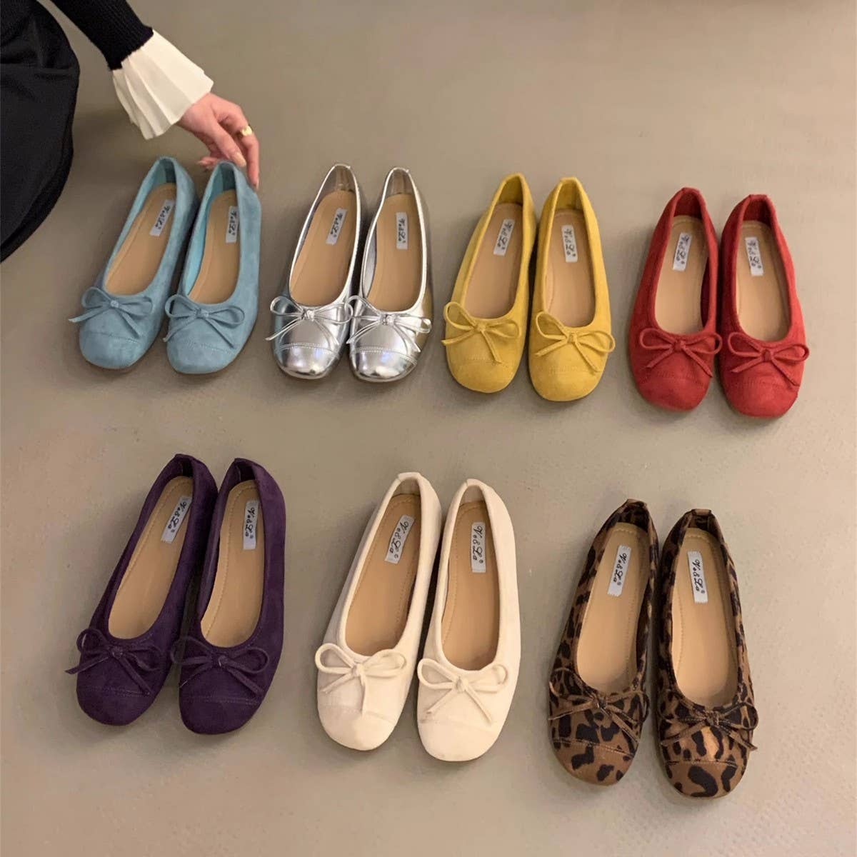 Silver Tweed Flats for Women Elegant Spring Shoes
