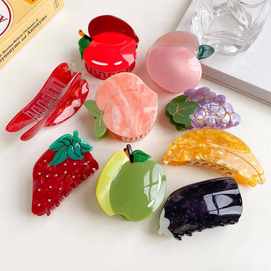 Peach & Apple Hair Claw ??Cute Summer Accessory_CWAHA5889