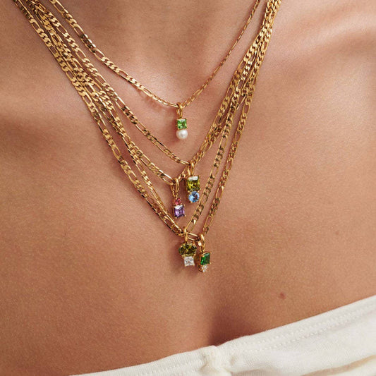 SIMPLE AND FASHIONABLE COLORFUL ZIRCON NECKLACE