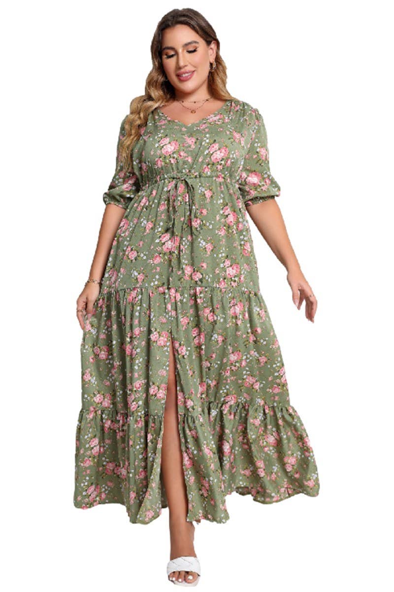 CWDMD3205_PLUS SIZED BOHEMIAN PRINT LOOSE MAXI DRESS