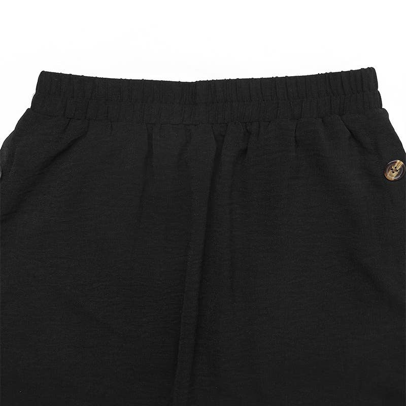 Casual commuting side button long skirt