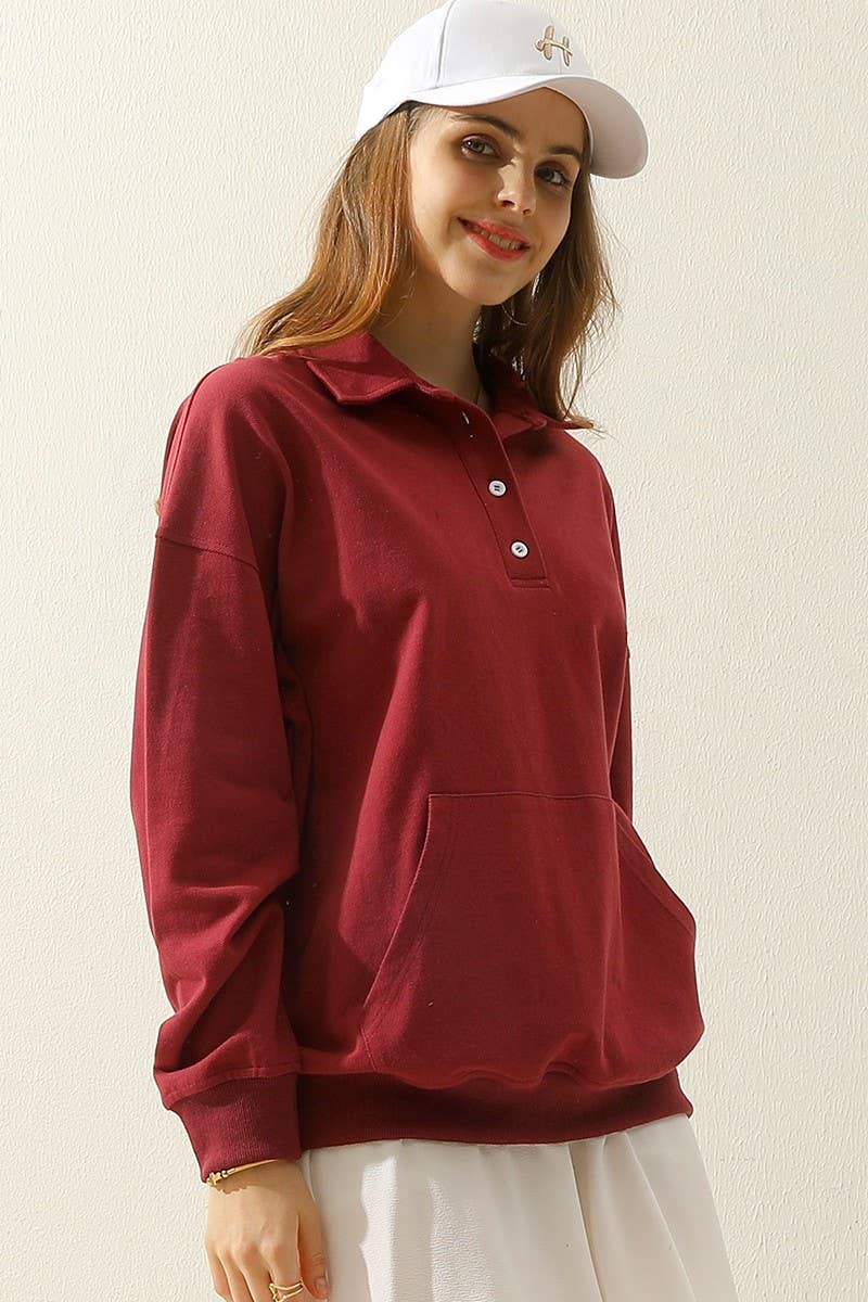 CWOSWL1834_BOTTON COLLAR COTTON PIQUE POLO SHIRTS