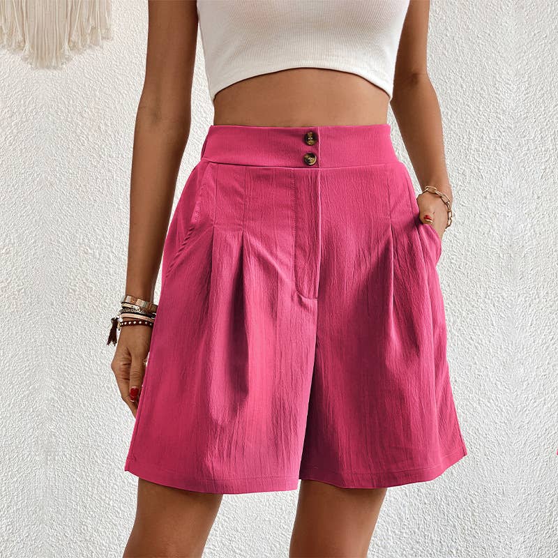 Elegant commuter high-waisted wide-leg shorts