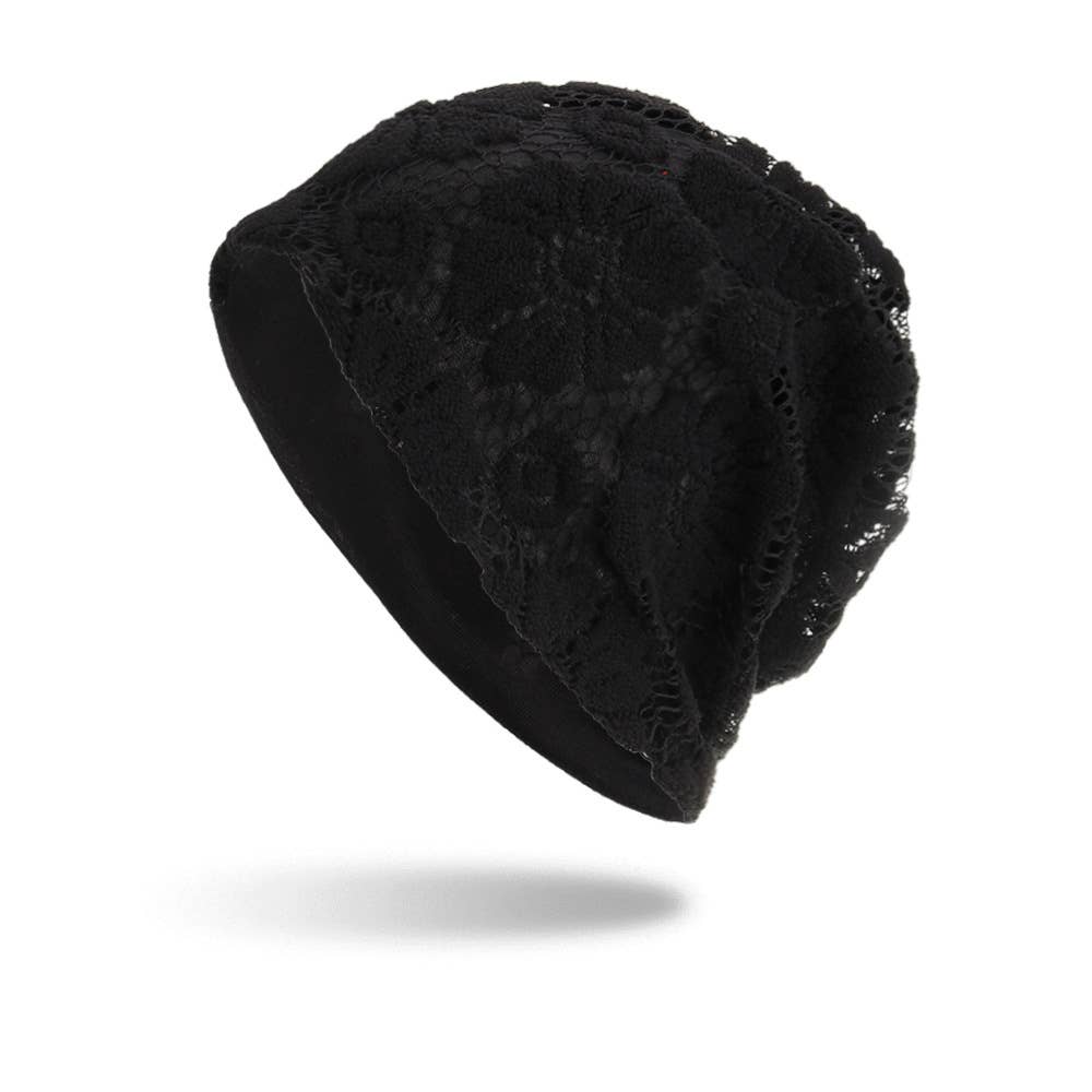 LACE FLOWER DOUBLE TOP HAT PILE PILE HAT