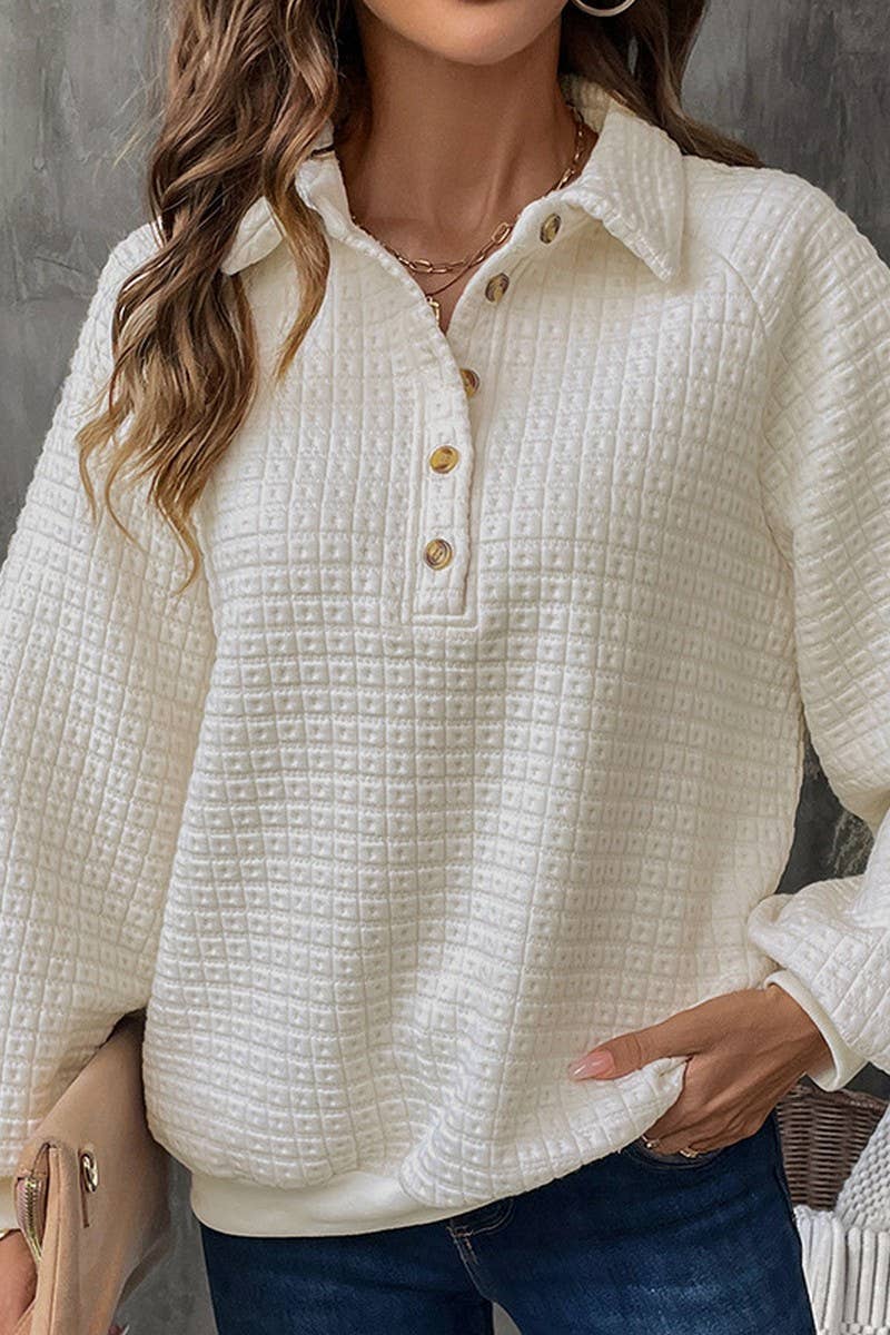 CWTBLL1758_LOOSE-FITTING SOLID COLOR TEXTURED SWEATSHIRT