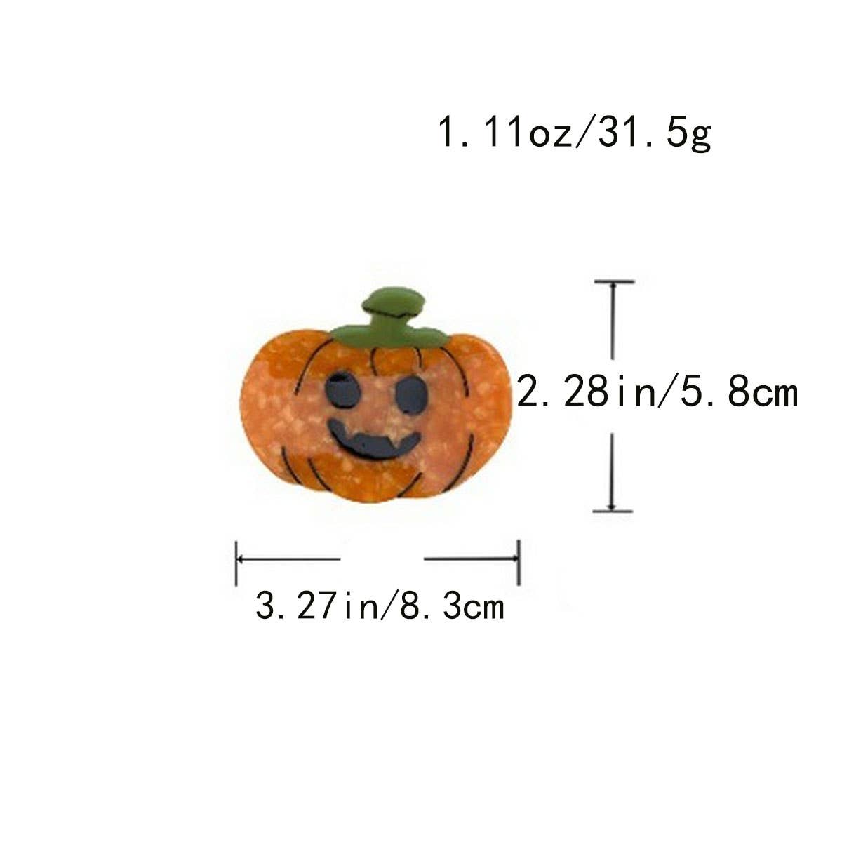 CWAHA07705_HALLOWEEN PUMPKIN GHOST CLAW HAIR CLIP