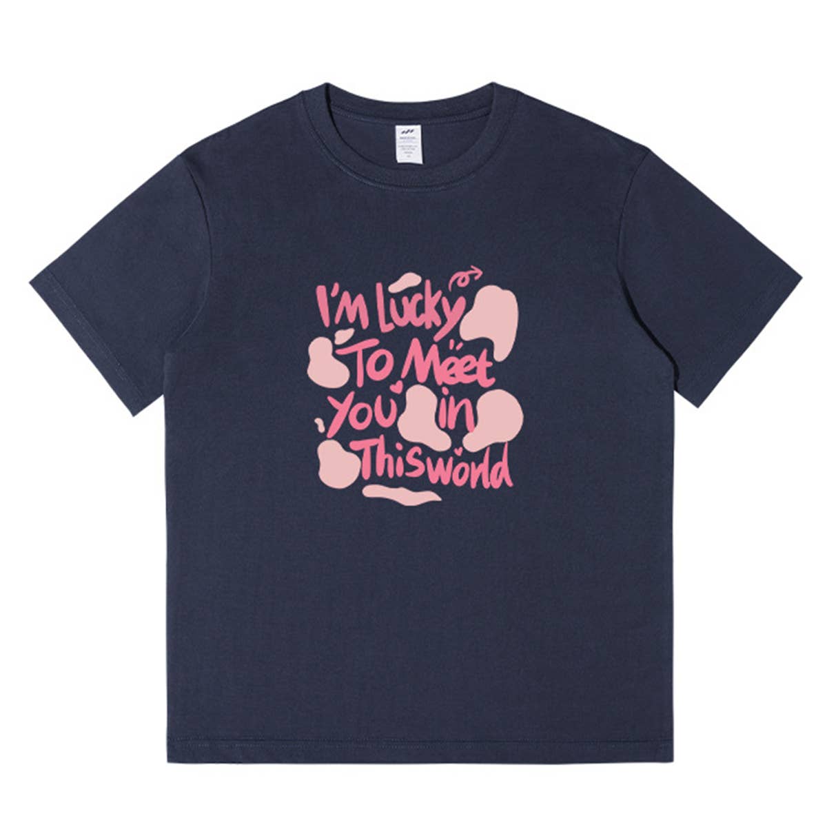 CWTTS0925_ROUND NECK LOOSE MONOGRAM PRINT SHORT SLEEVE