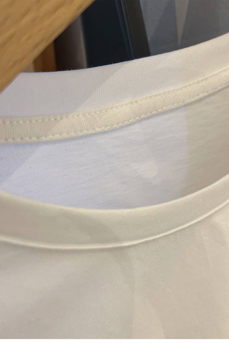 CWTTS0975_CARTOON LETTER PATTERN SHORT SLEEVED T SHIRT