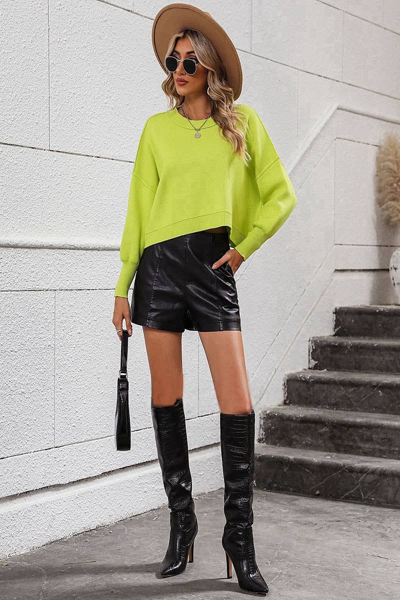 CWOSWL607  Long Sleeve Loose Neck Pullover Sweater