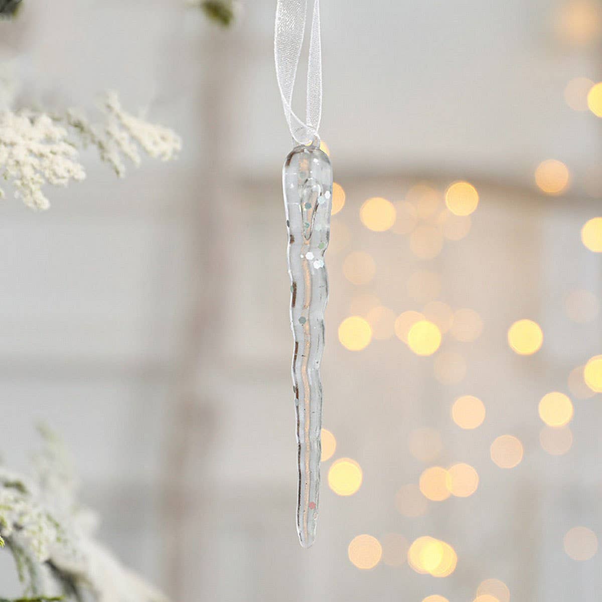 Transparent Xmas Tree Snowflake Reindeer Ornament