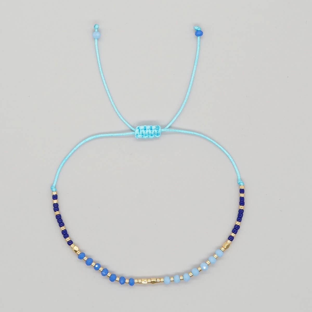 GRADIENT COLOR CRYSTAL FLAT BEAD BRACELET